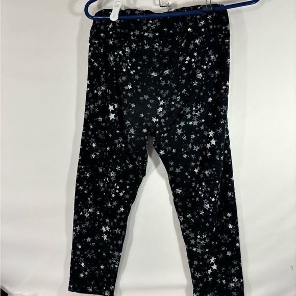 Capri Leggings black with gray and white stars large 11-13 - Picture 1 of 6